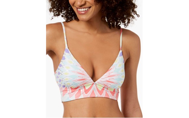  Triangle Strappy-Back Top Women Swimsuit (Starburst Printed, M)
