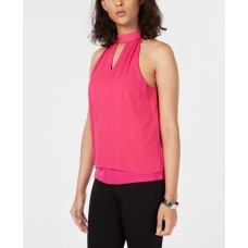 Bar III  Womens New  Mock Neck Keyhole (Pink, XL)