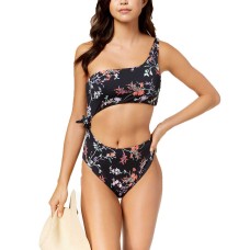 Bar III Women's Reversible One-Shoulder Cutout One-Piece Swimsuit