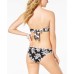  Woodland Floral-Print Bandeau Bikini Top (Black, XS)