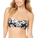  Woodland Floral-Print Bandeau Bikini Top (Black, XS)