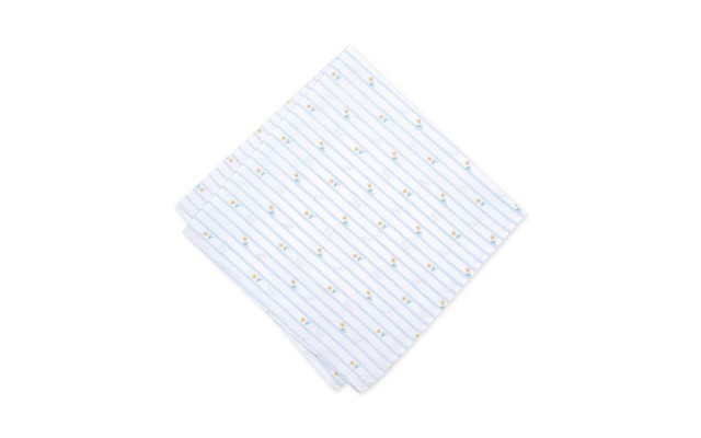 Men’s Tossed Tulip Pocket Square (White)