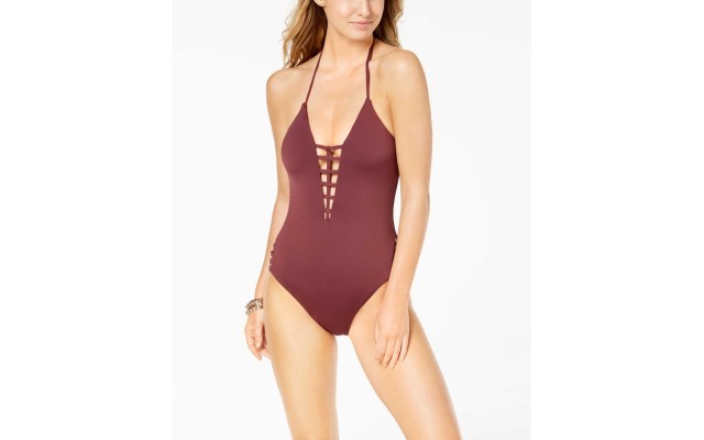 Bar lll Women's Strappy Plunging One-Piece Swimsuit