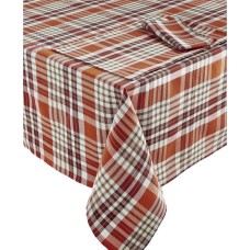Bardwil Berry Plaid Table Runner (Medium Brown, 14″ x 70″)