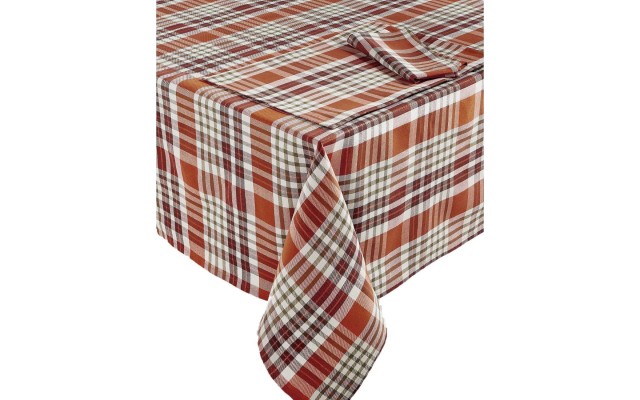  Berry Plaid Table Runner (Medium Brown, 14″ x 70″)