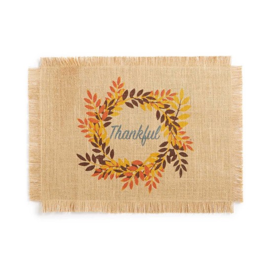  Thankful Placemat Placemat (Beige, 13″ x 19″)