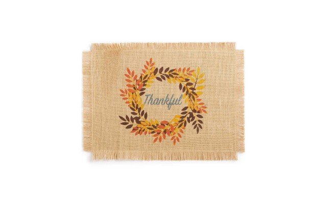  Thankful Placemat Placemat (Beige, 13″ x 19″)