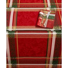 Bardwill Linens Holly Time Plaid Damask  Tablecloth (Medıum Red 60″ x 102″)