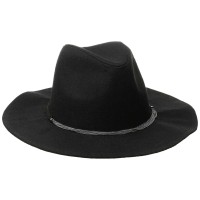 BCBGeneration Women’s Delicate Chain Flannel Panama Hat, Black, One Size