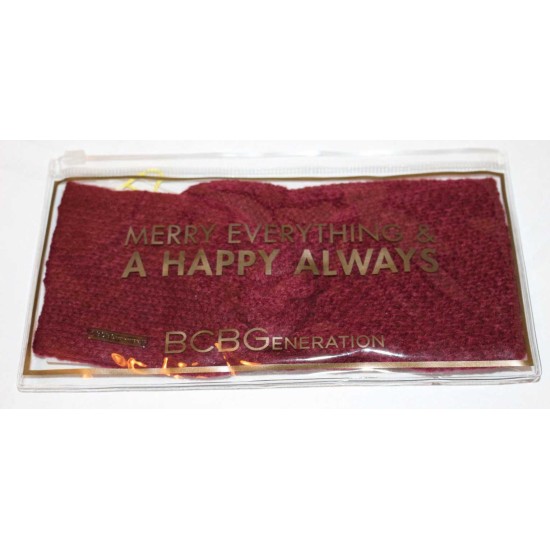 BCBGeneration Women’s Everyday Girl Solid Headwrap in Zip Pouch, Wine Berry, One Size