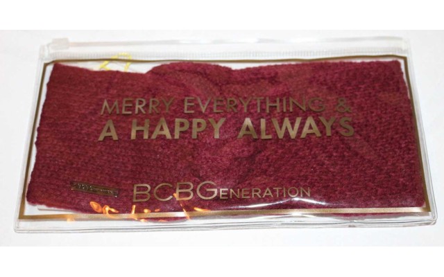 BCBGeneration Women’s Everyday Girl Solid Headwrap in Zip Pouch, Wine Berry, One Size