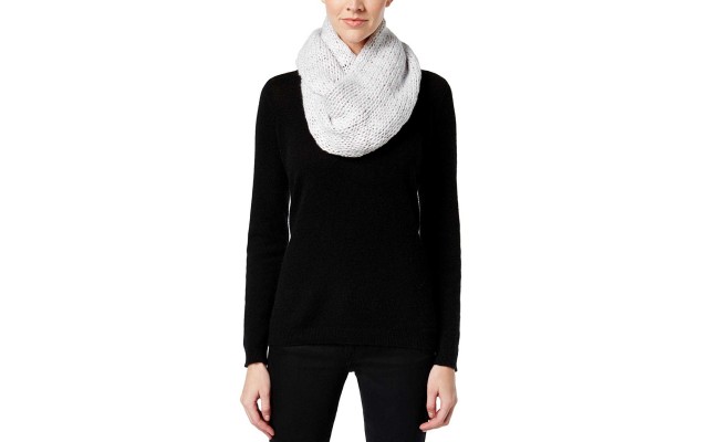  Women’s Thick and Thin Infinity Loop Scarf, Gray