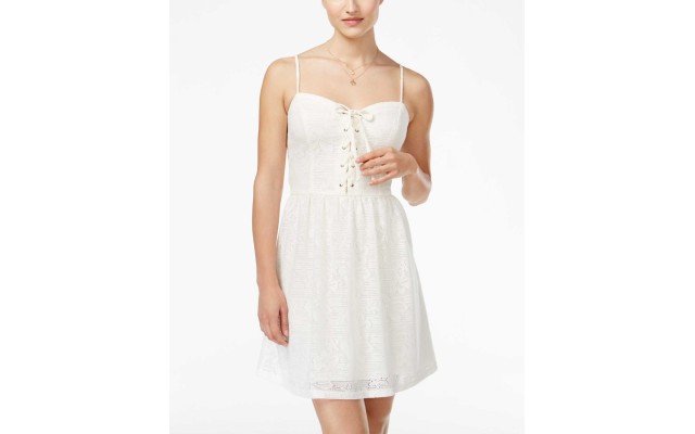  Juniors Crochet Lace Sweetheart Dress