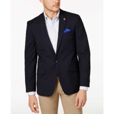 Ben Sherman Men’s Slim-Fit Navy Textured Peak Lapel Blazer (Navy, 48)