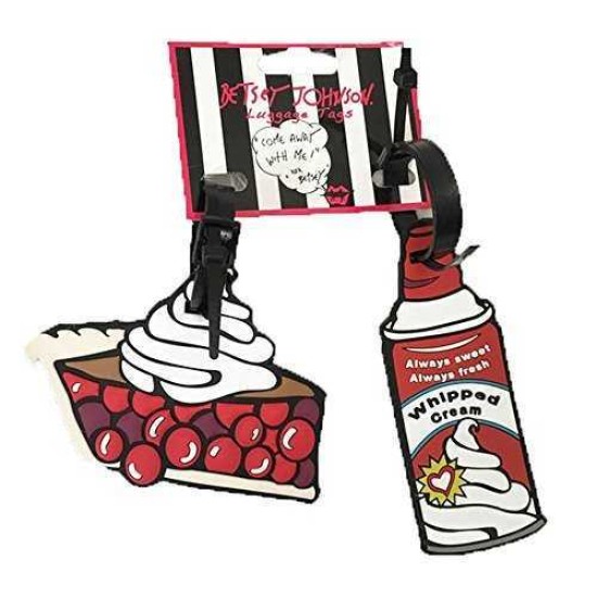  2‑piece Set Rubber Luggage Tags Pie & Whipped Cream
