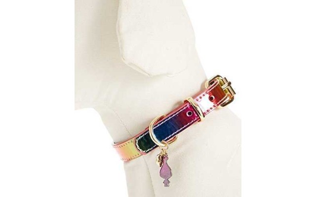  9.5-11.5-in xox Trolls Dog Collar (Rainbow)