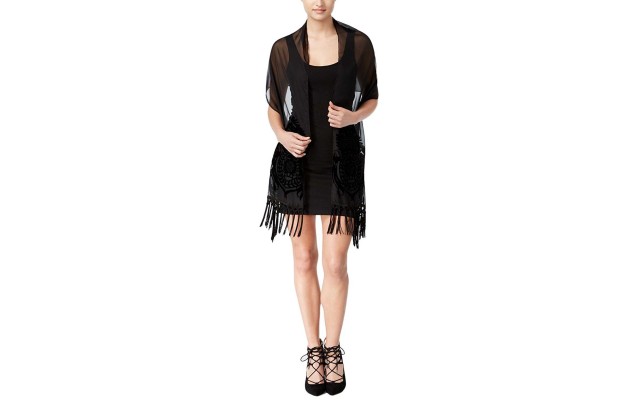 Betsey Johnson Women’s Burnout Hem Evening Wrap, Ivory, One Size