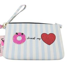 Betsey Johnson Womens Donut Pouch Wristlet Wallet