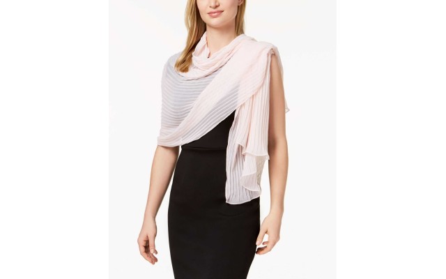  Women’s Solid Georgette Pleated Evening Wraps