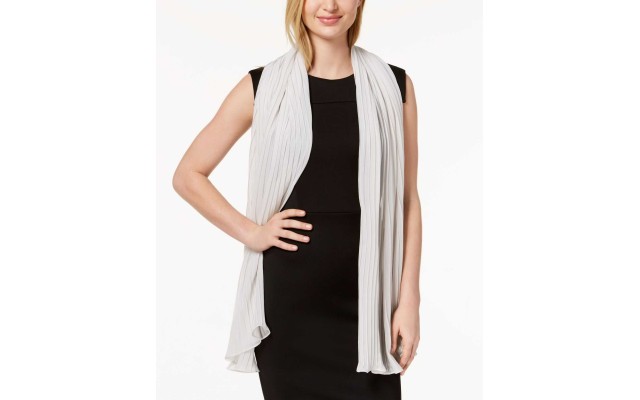  Women’s Solid Georgette Pleated Evening Wraps
