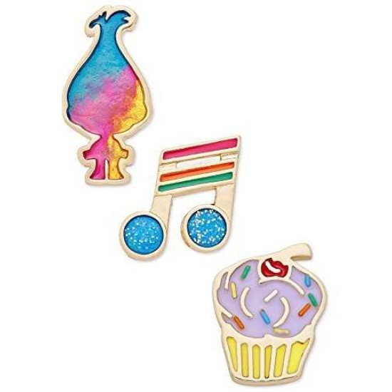 Betsey Johnson xox Trolls Cupcake, Note Decorative Pin Set, Set of 3