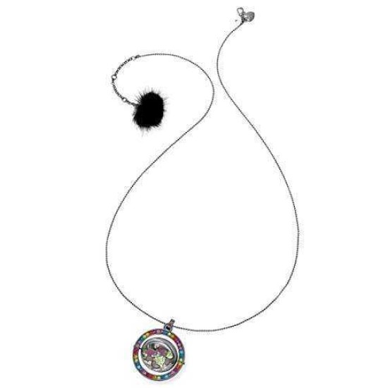 Betsey Johnson xox Trolls Silver-Tone Globe Long Pendant Necklace, Multicolor