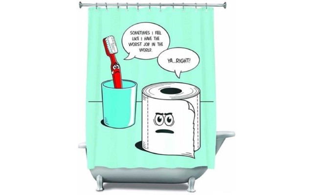 BigMouth Inc. in The Buff,Rockstar,Worst Job Ever Shower Curtain