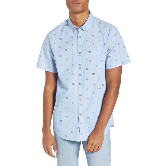  Men’s Sundays Printed Shirt (Turquoise, XL)