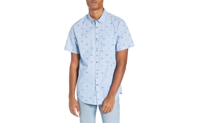  Men’s Sundays Printed Shirt (Turquoise, XL)