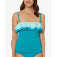 Bleu By Rod Beattie Ruffled Bandeau Tankini Top (Bright Green, 10)