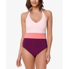 Bleu Rod Beattie Women’s Colorblocked Halter One Piece Swimsuit