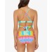Bleu Rod Cross-Back D-Cup Bra-Sized Top Women’s Swimsuit (Rainbow, 36D)
