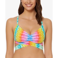 Bleu Rod Cross-Back D-Cup Bra-Sized Top Women’s Swimsuit (Rainbow, 36D)