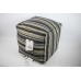 Bloomingdale's Sky Stripe 16" x 16" x 16" Pouf BLACK Bedding