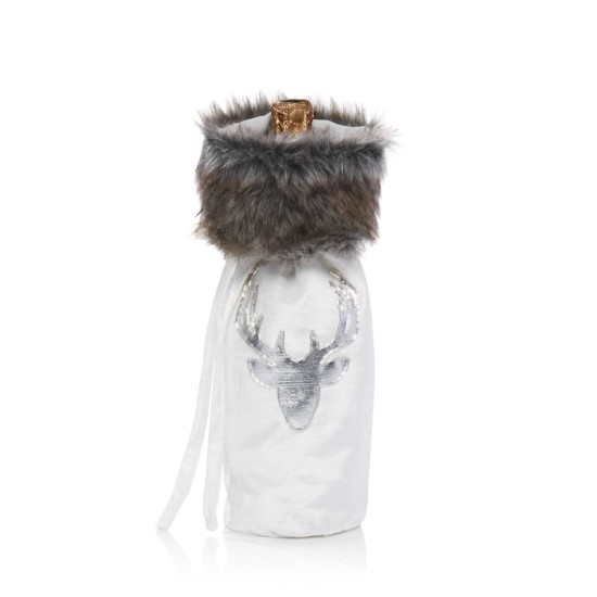 Bloomingdale’s Velvet & Faux-Fur Reindeer Wine Bag