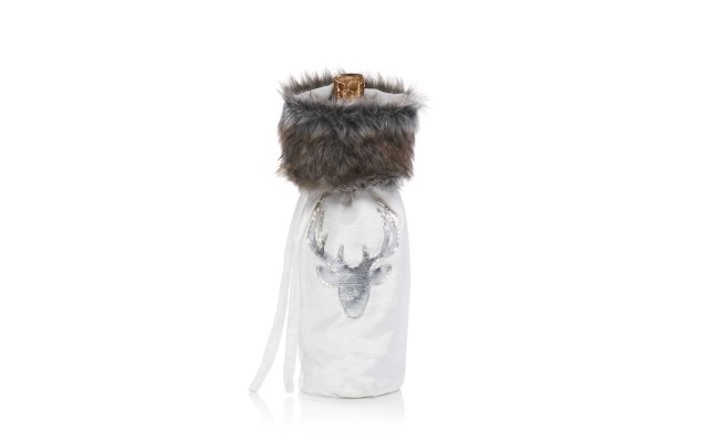 Bloomingdale’s Velvet & Faux-Fur Reindeer Wine Bag