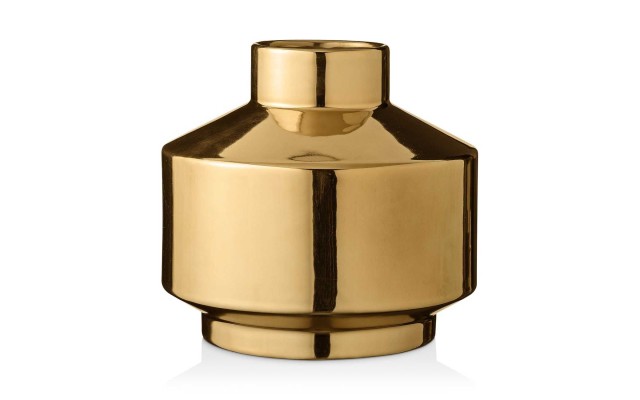 Bloomingville Short Gold Ceramic Vase