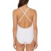  Women's Textured High-Neck Low-Back One-Piece Swimsuit