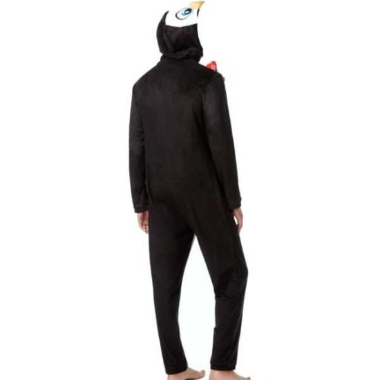  Men's Penguin Hooded Fleece One Piece Pajamas