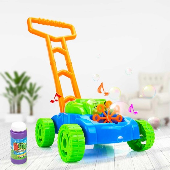 Bubble Lawn Mower Toy with Music and Real Lawn Mover Sounds, Indoor and Outdoor Fun and Healthy Exercise for Kids, Toddlers, Girls and Boys