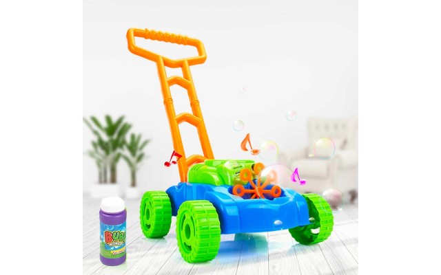 Bubble Lawn Mower Toy with Music and Real Lawn Mover Sounds, Indoor and Outdoor Fun and Healthy Exercise for Kids, Toddlers, Girls and Boys