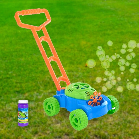 Bubble Lawn Mower Toy with Music and Real Lawn Mover Sounds, Indoor and Outdoor Fun and Healthy Exercise for Kids, Toddlers, Girls and Boys