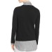 C by ’s Layered-Look Sweater (Black, M)