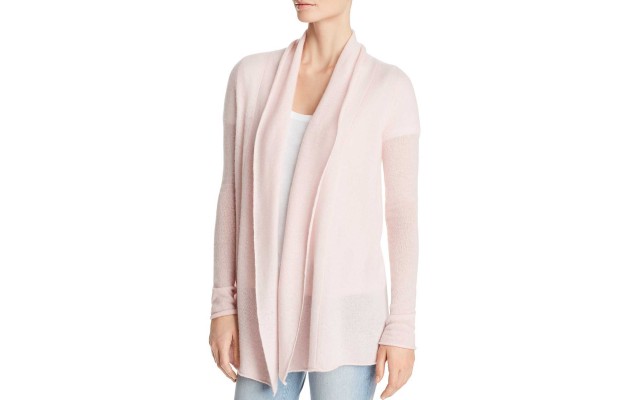 C by ’s Open-Front Cashmere Cardigan (Pastel Pink, XS)