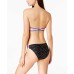  Space Dot Side-Tab Bikini Bottoms (Black, S)