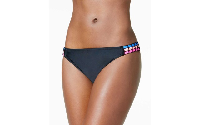  Women’s Crochet-Trim Tabbed Hipster Bikini Bottoms Swimsuit
