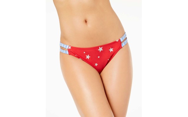  Women's Juniors’ Americana Strappy Bottoms Swimsuit