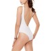  Women’s Ribbed Lace-Up Cheeky One-Piece Swimsuit