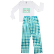 Calvin Klein Big Girls 2-Pc. Logo Fleece Pajamas Sets