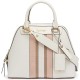  Clara Stucco Leather Key Item Dome Handbag Satchel (White)